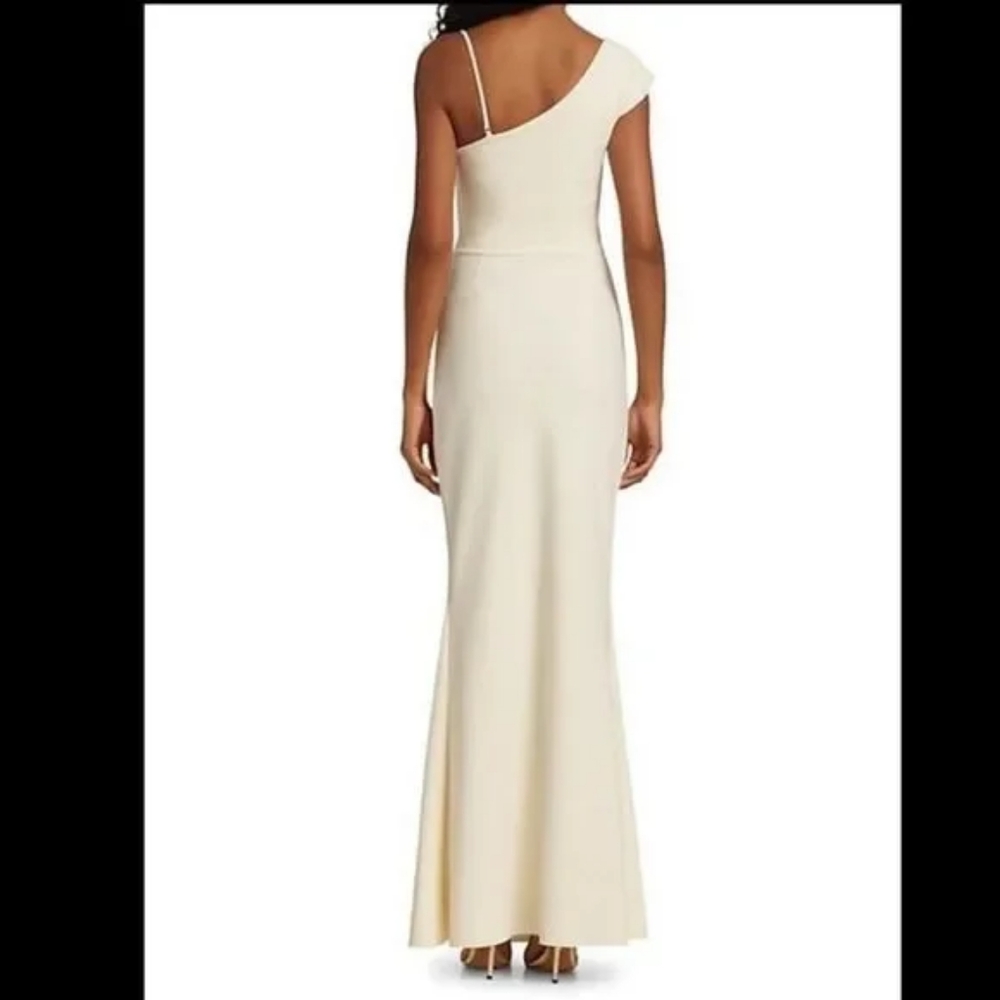 NWT! Chiara Boni One-Shoulder Front-Slit Wrap Gown Size 8 - Picture 3 of 16